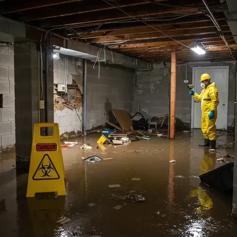 Flooded Basement Electrical Hazard in Pawnee, IL Property