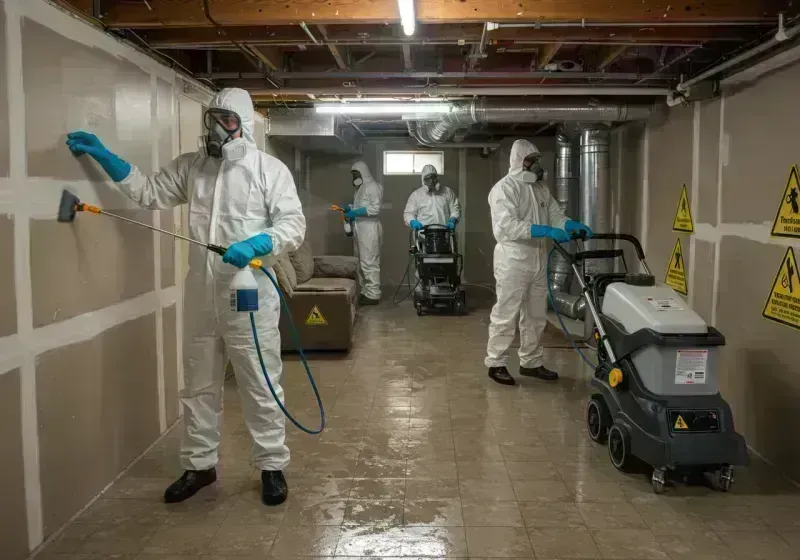 Basement Moisture Removal and Structural Drying process in Pawnee, IL